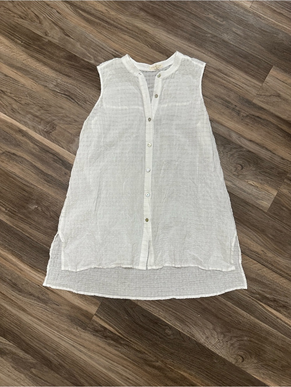 Eileen Fisher White Button Down Tunic